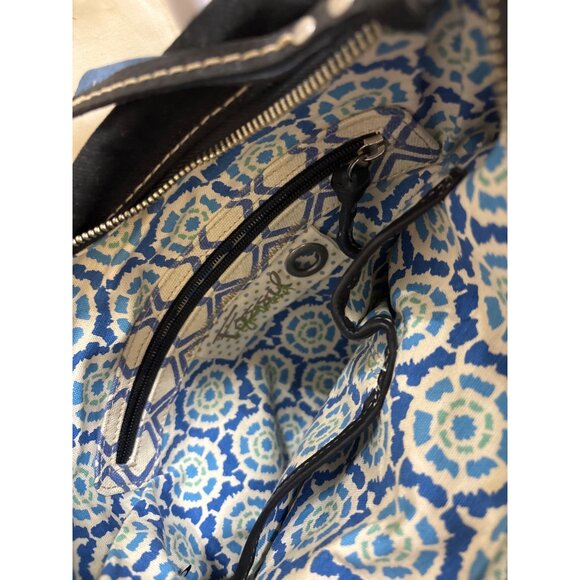 Fossil Black Canvas & Faux Leather Shoulder Bag With Adjustable Strap - Picture 9 of 16